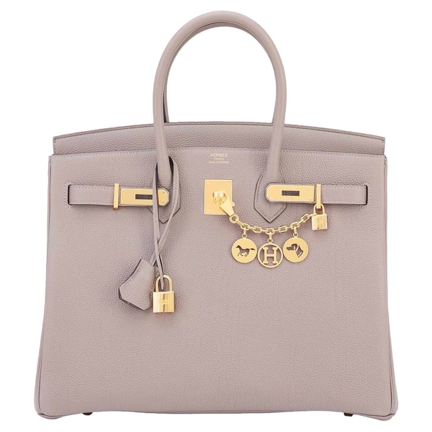 Hermes Birkin 35cm Gris Asphalte Dove Grey Togo Gold Hardware Asphalt Birkin Bag For Sale at