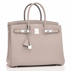 Hermes Birkin 35cm Gris Asphalte Grey Togo Palladium Asphalt Bag NEW RARE