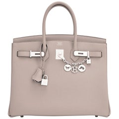 Hermes Birkin 35cm Gris Asphalte Grau Togo Palladium Asphalt Tasche NEU RARE