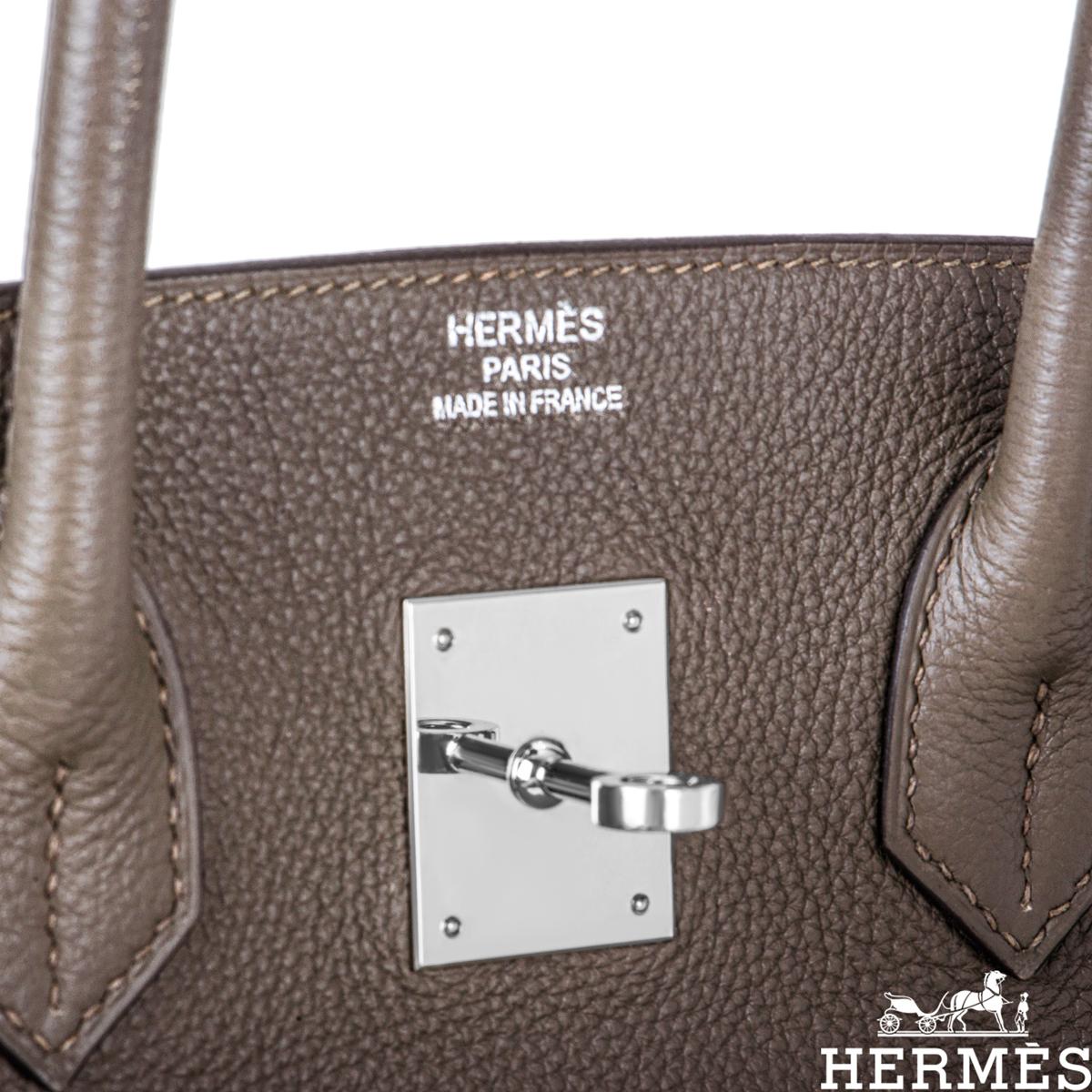 Hermès Birkin 35cm Gris Etain Togo PHW In Good Condition For Sale In London, GB