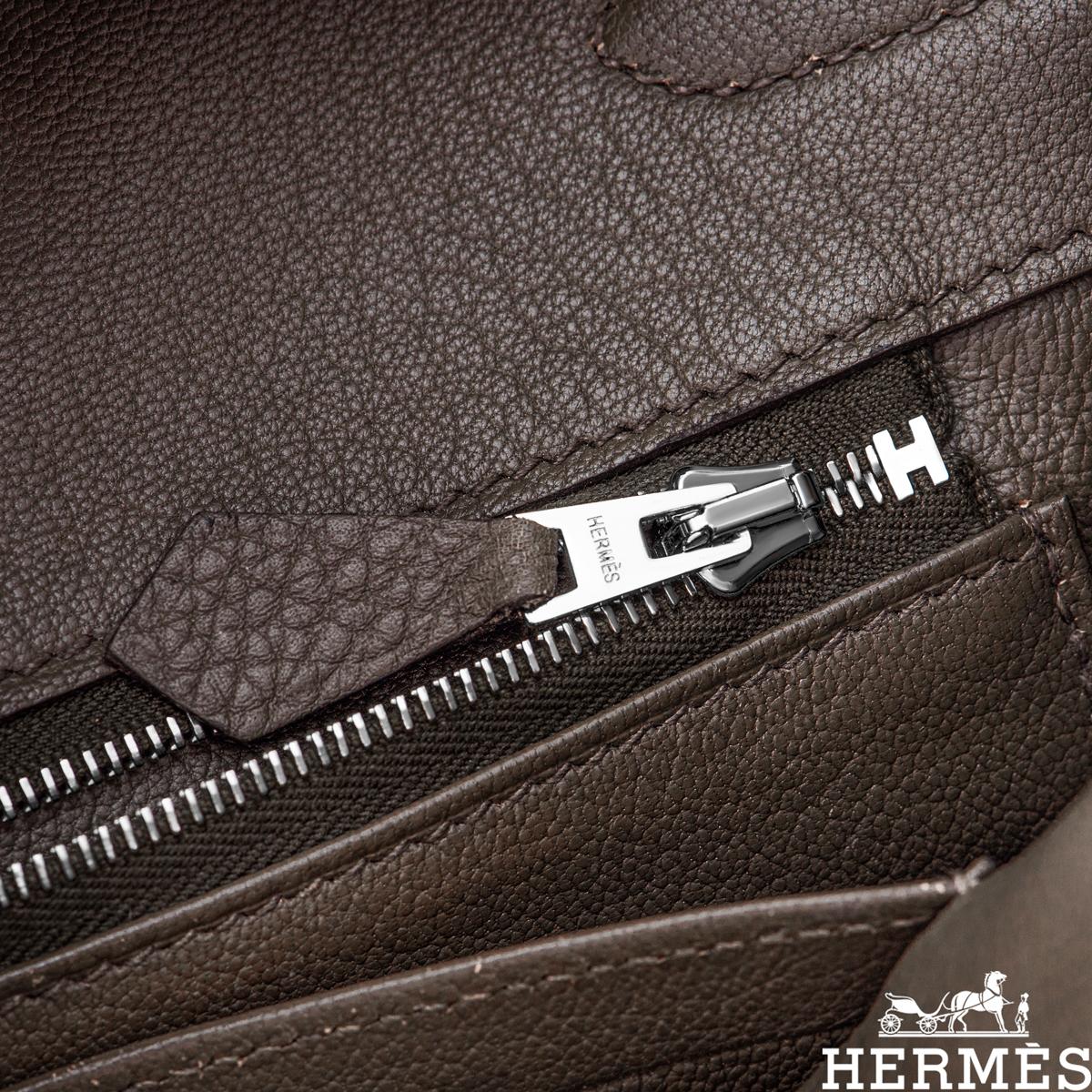 Hermès Birkin 35cm Gris Etain Togo PHW im Zustand „Gut“ in London, GB