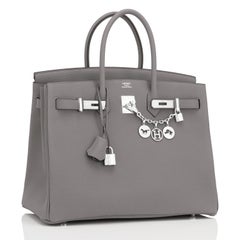 Hermes Birkin 35cm Gris Meyer Togo Grey Palladium Hardware Bag U Stamp, 2022