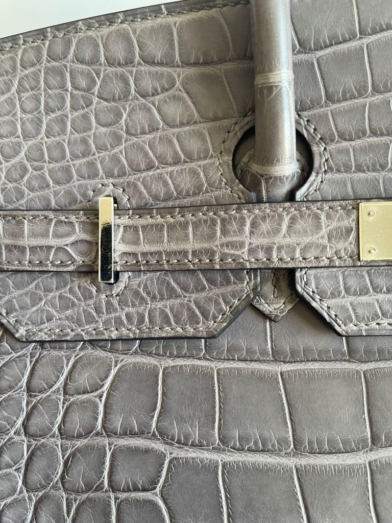 Hermes Birkin Bag 35cm Gris Tourterelle Ostrich Palladium Hardware