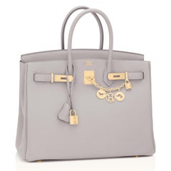 Hermes Birkin 35cm Gris Perle Pearl Gray Gold Hardware Y Stamp, 2020