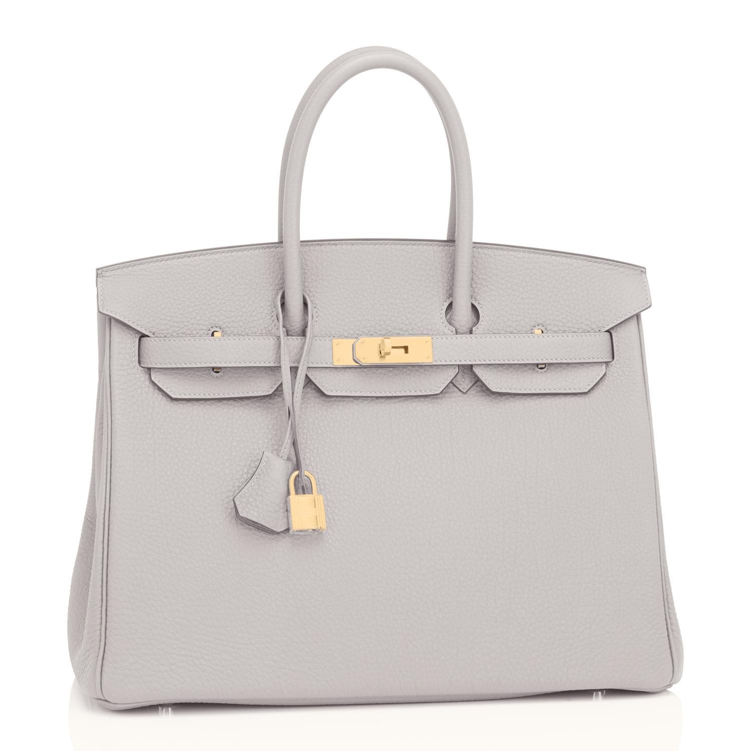 Hermes Birkin 35cm Gris Perle Pearl Gray Gold Hardware Y Stamp, 2020 In New Condition In New York, NY
