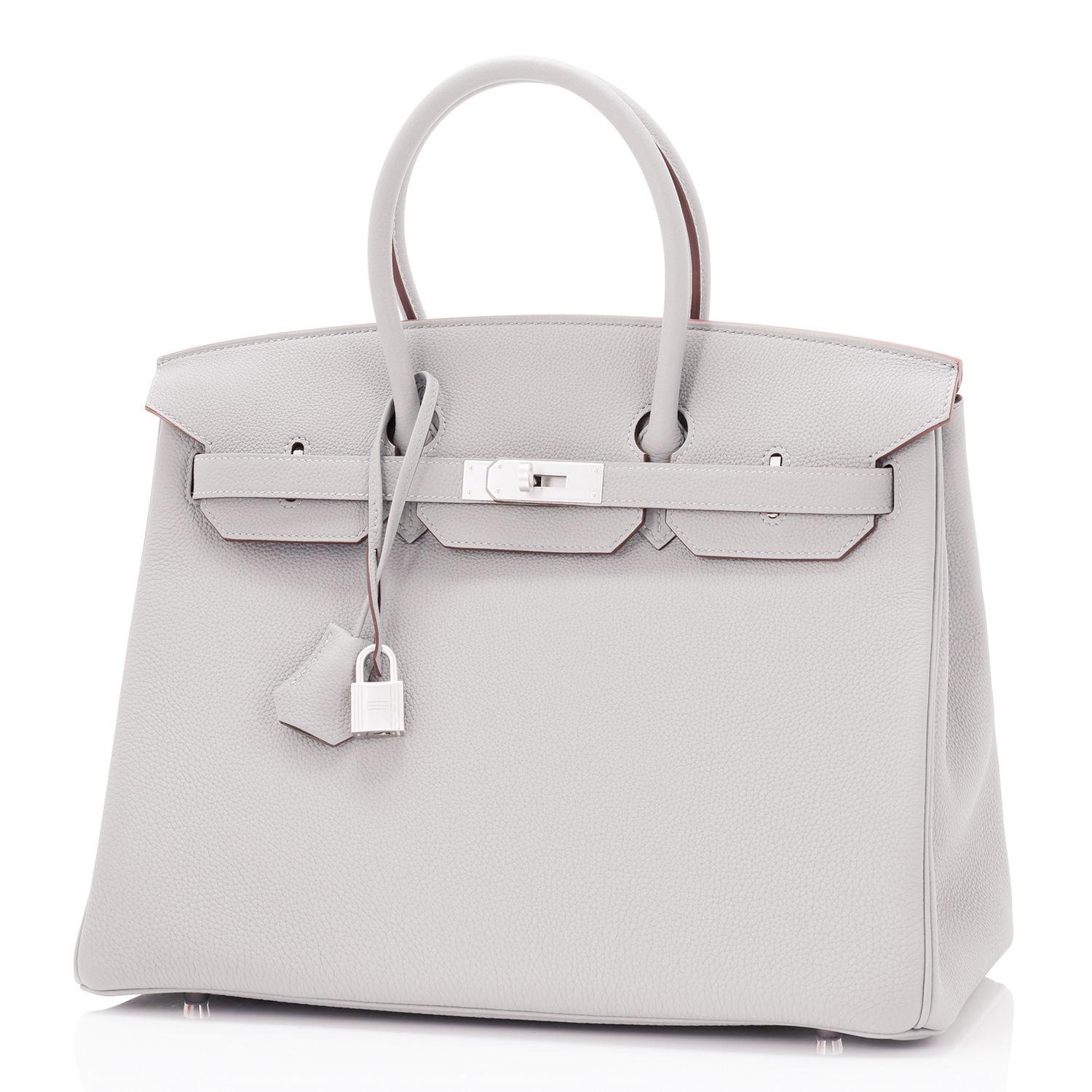 Hermes Birkin 35cm Gris Perle Togo Pearl Gray Palladium Hardware Y Stamp, 2020 In New Condition In New York, NY