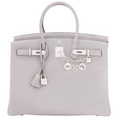 Hermes Birkin 35cm Gris Perle Togo Pearl Gray Palladium Hardware Y Stamp, 2020