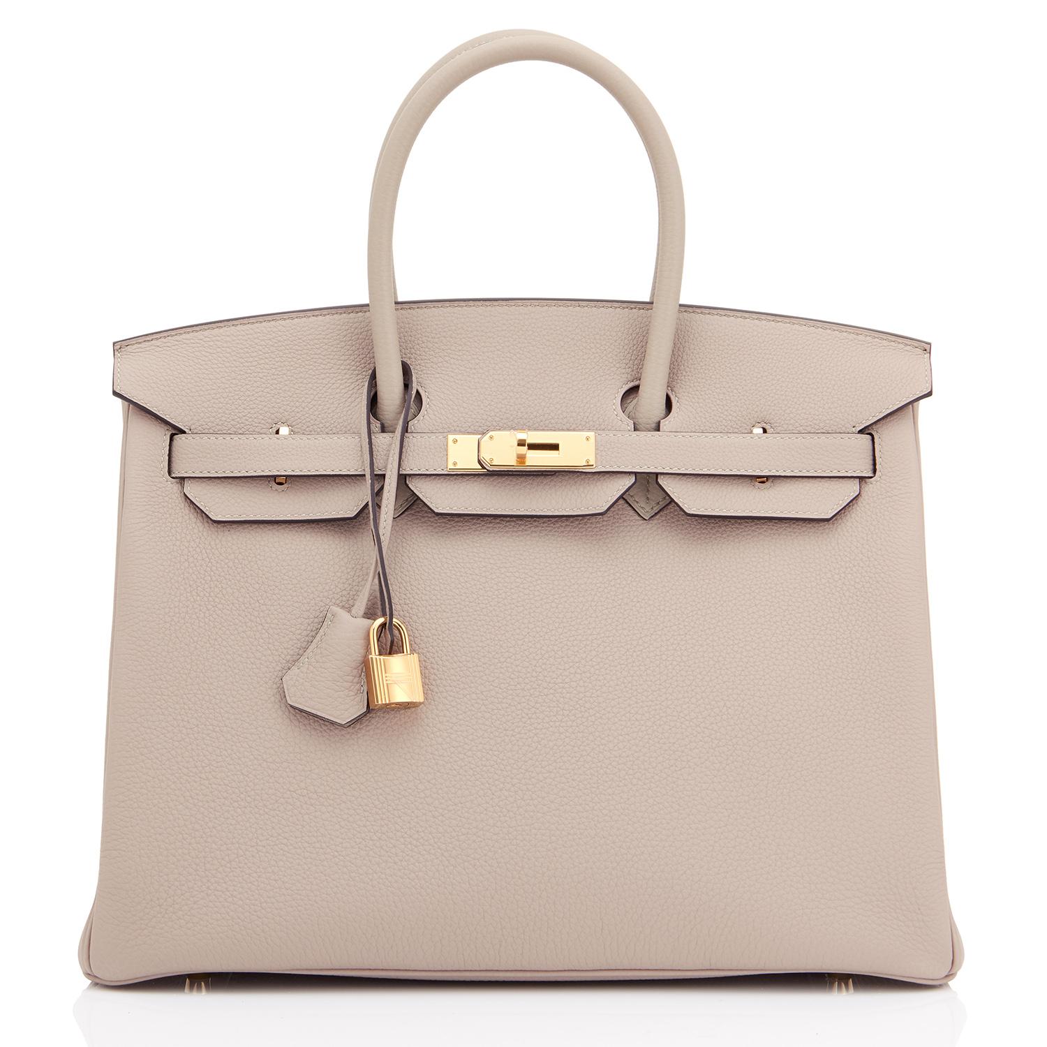 Hermes Birkin 35cm Gris Tourterelle Dove Grey Togo Gold Hardware For ...