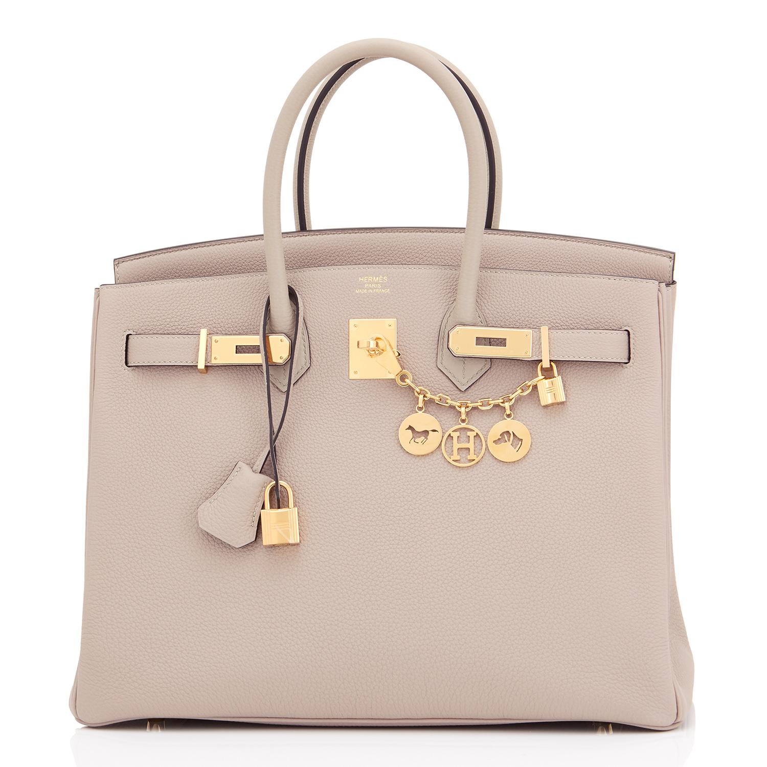 Hermes Birkin 35cm Gris Tourterelle Dove Grey Togo Gold Hardware In New Condition In New York, NY