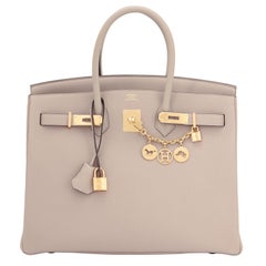 Hermes Birkin 35cm Gris Tourterelle Dove Grey Togo Gold Hardware