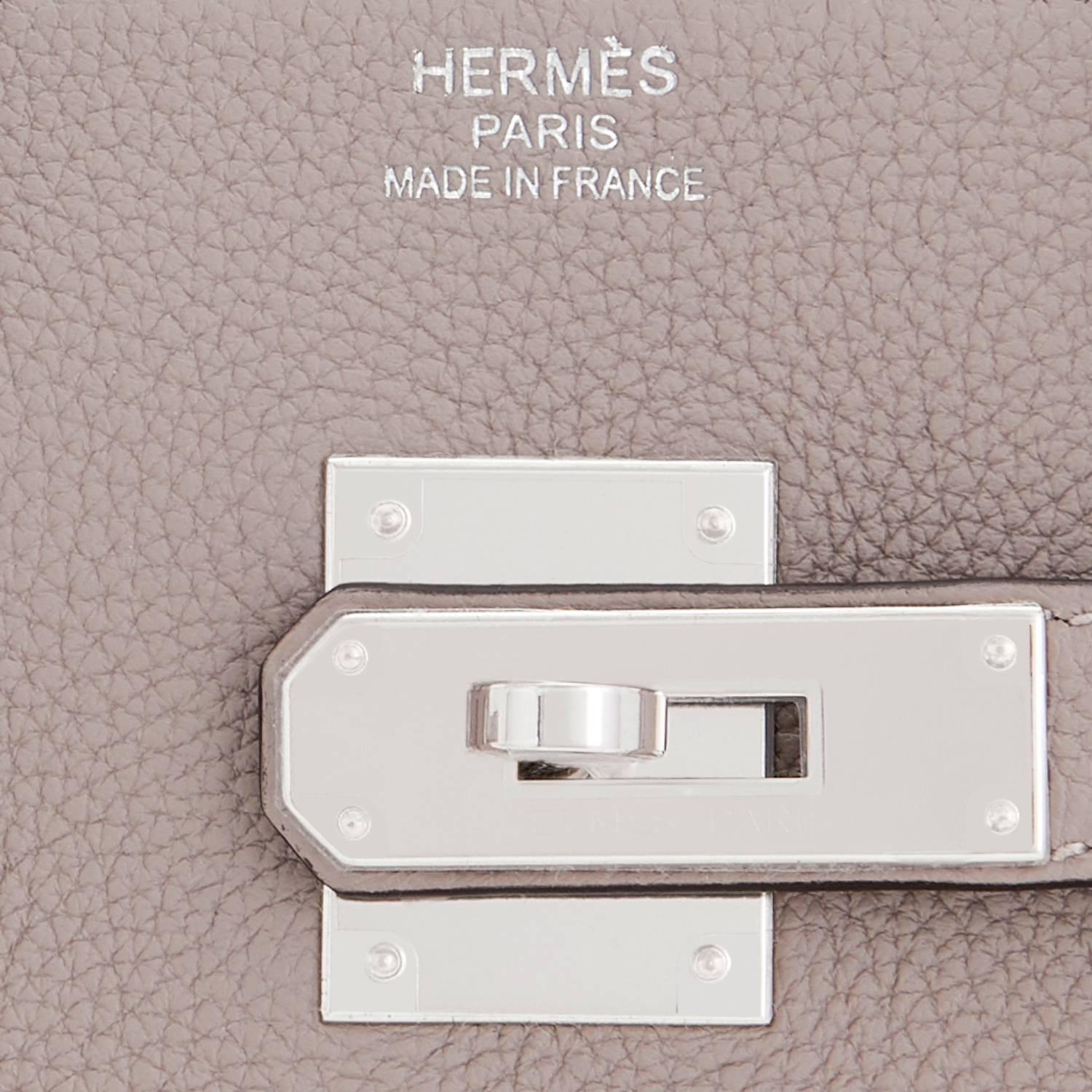 Hermes Birkin 35cm Gris Tourterelle Dove Grey Togo Palladium Bag NEW RARE 5