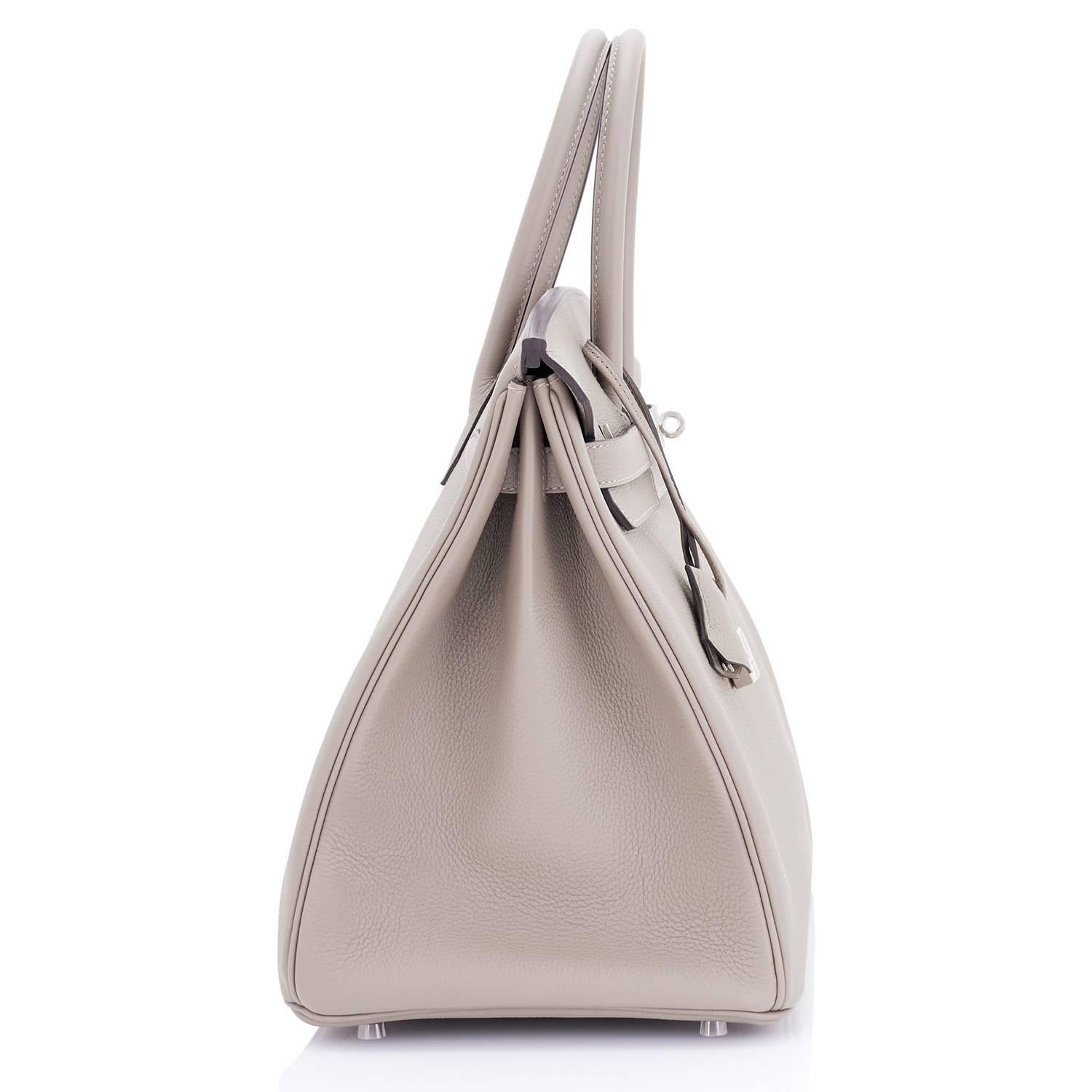 Hermes Birkin 35cm Gris Tourterelle Taubengrau Togo Palladium Tasche NEU RARE 3