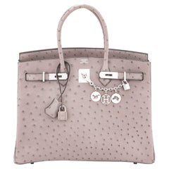 HERMES BIRKIN BAG 35CM GRIS PARIS (GREY) MATTE CROC ALLIGATOR PH at 1stDibs