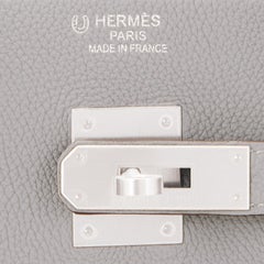 Hermes Birkin 35cm HSS Bi-Color Gris Mouette Etain Horseshoe Bag Special Order