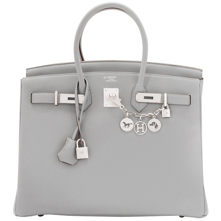 Hermes Birkin 35cm HSS Bi-Color Gris Mouette Etain Horseshoe Bag ...