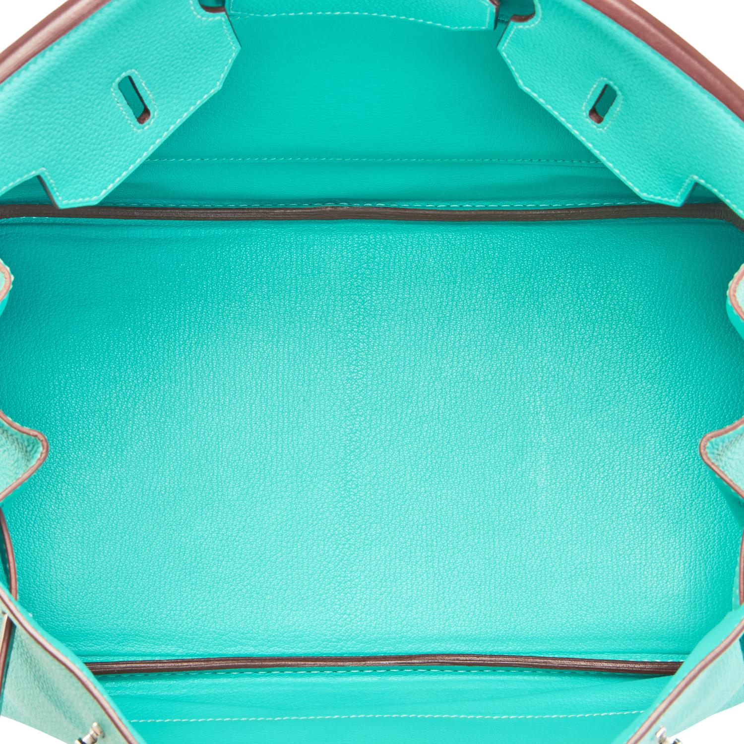 Hermes Birkin 35cm Lagoon Blue Togo Palladium Hardware Bag RARE For Sale 6