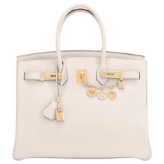 Hermes Birkin 35cm Nata Off White Cream Gold Hardware U Stamp, 2022