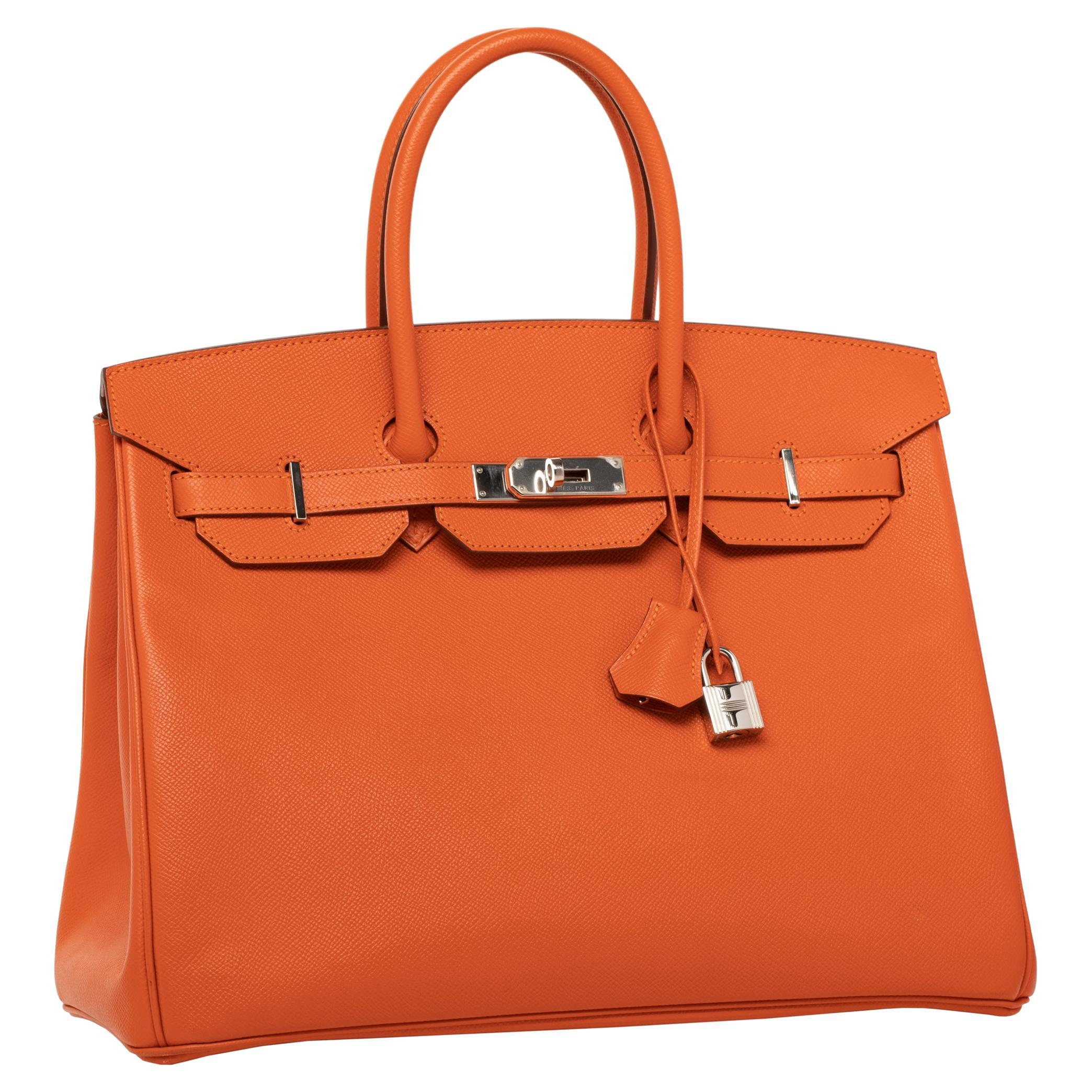 Hermès Birkin 35cm Orange Epsom Leather Palladium Hardware