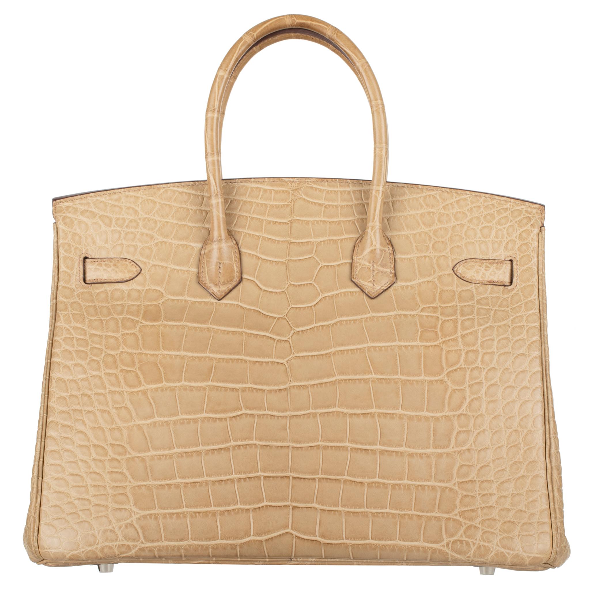 Hermès Birkin 35cm Poussiere Matte Alligator Palladium Hardware 7