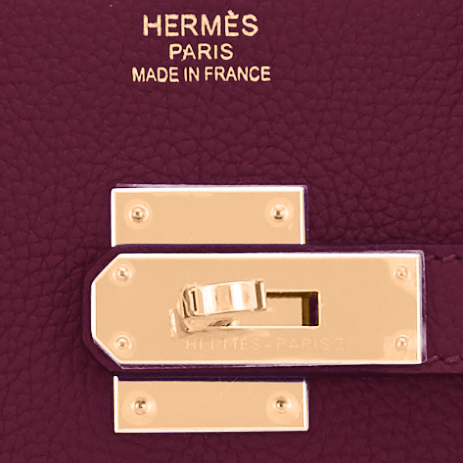 Hermes Birkin 35cm Rouge H Togo Deep Bordeaux Red Gold Birkin Bag Y Stamp, 2020 2