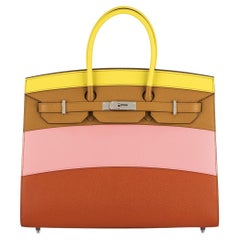 Hermés Birkin 35cm Sellier Sonnenaufgang Regenbogen Epsom PHW