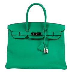Hermès Birkin 35cm Taurillon Clemence Green Menthe PHW