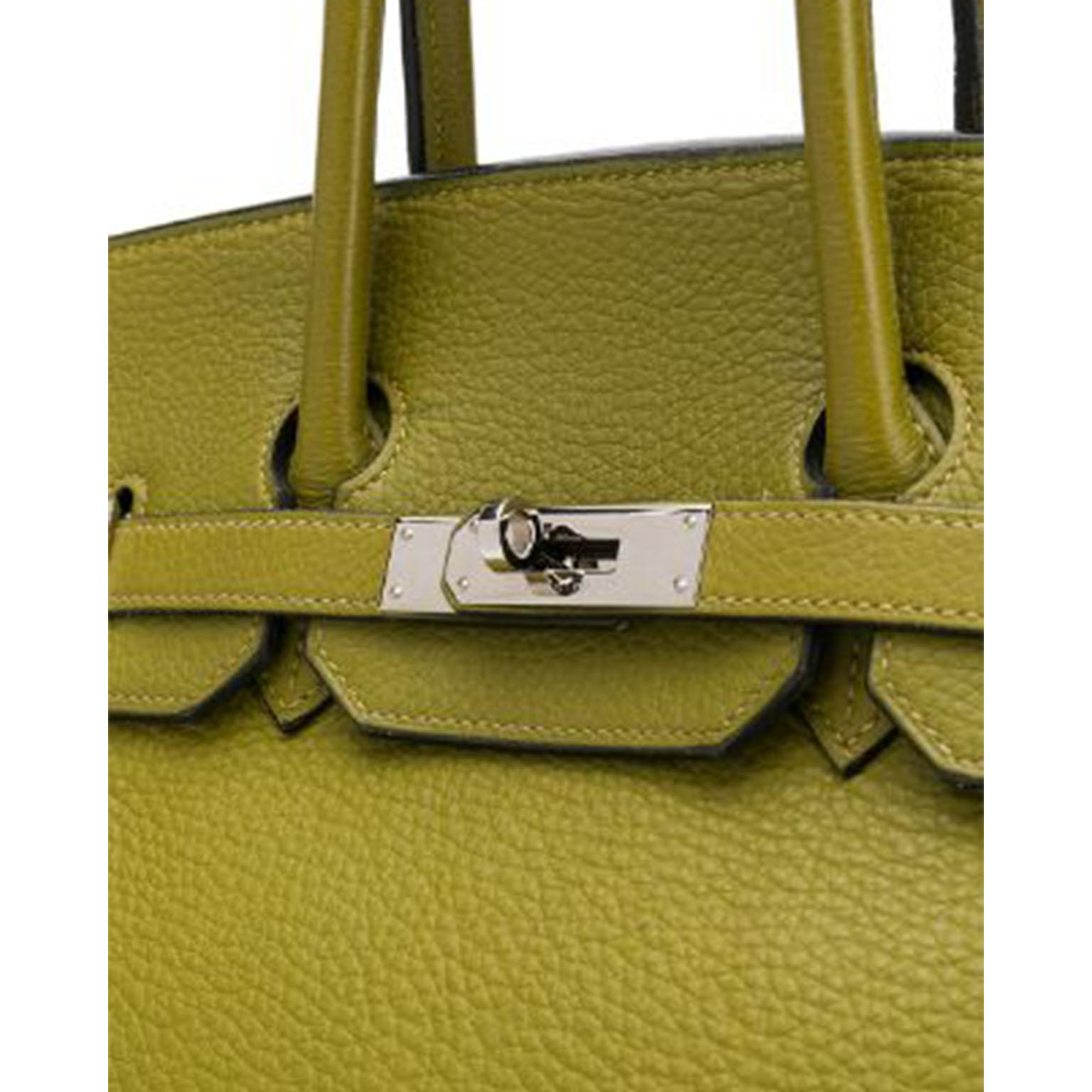 Brown Hermès Birkin 35cm Vert Anis Togo Leather