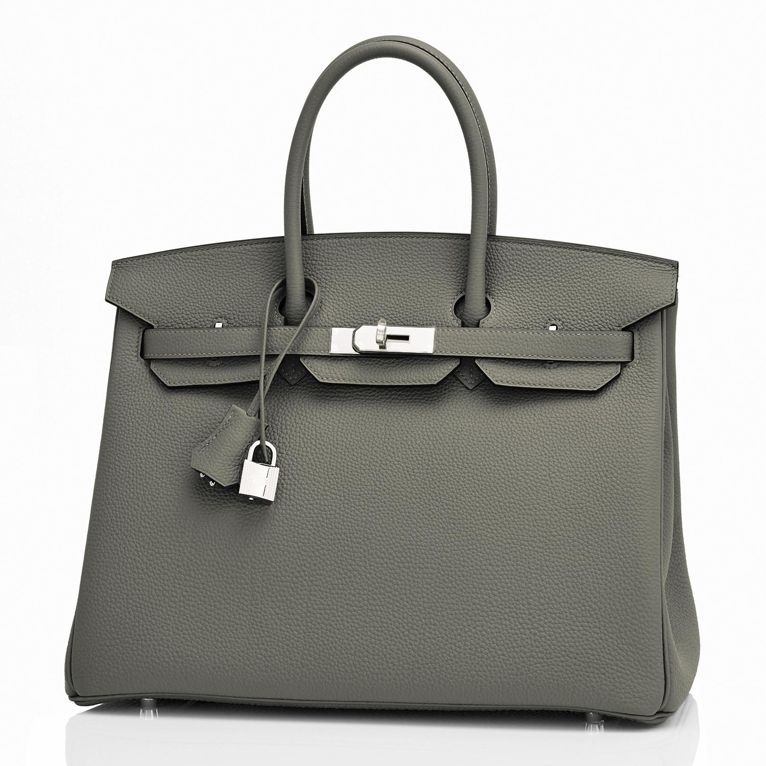  Sac Hermès Birkin 35 cm Vert de Gris vert gris Togo Palladium Tampon Y, 2020 Unisexe 