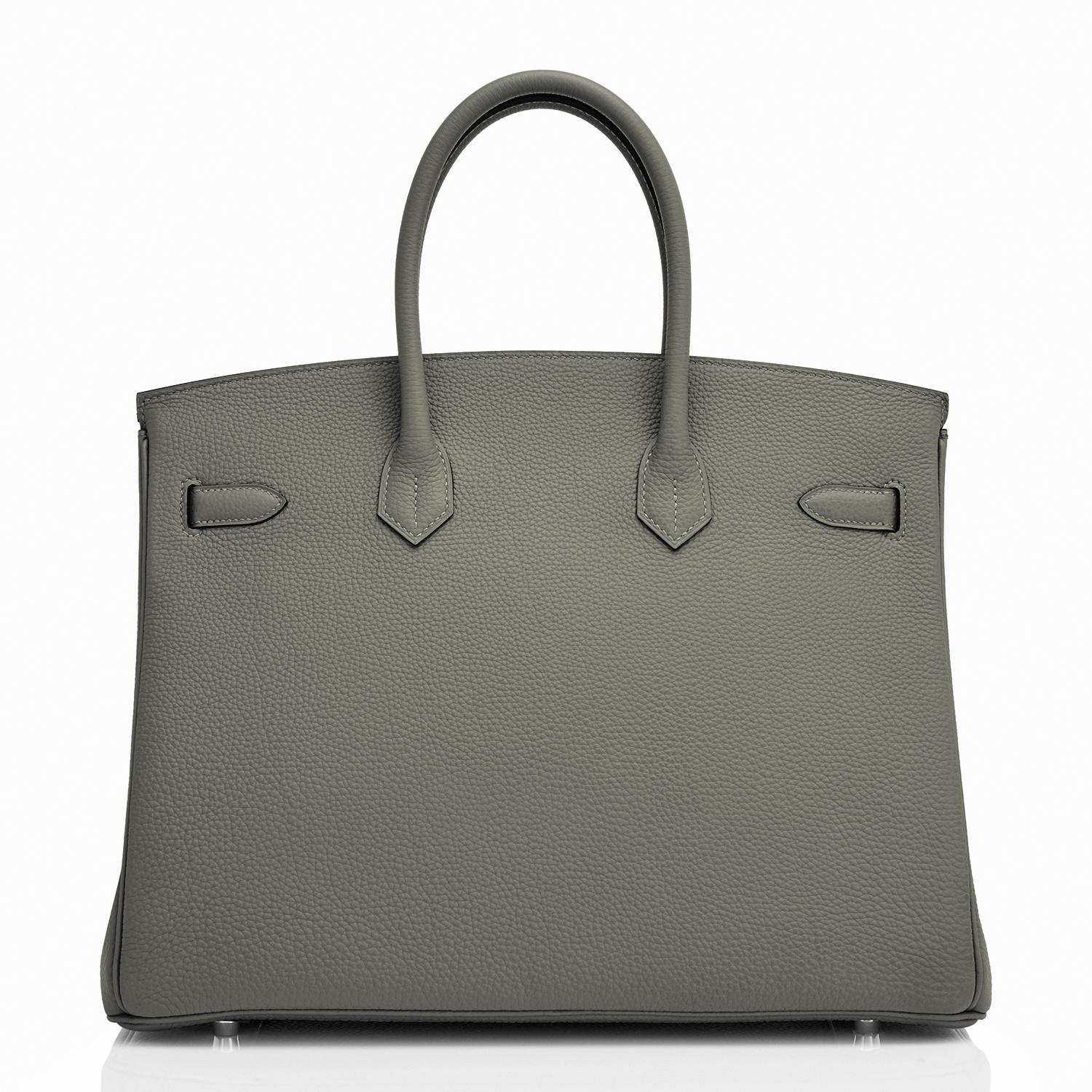 Gray Hermes Birkin 35cm Vert de Gris Green Grey Togo Palladium Bag Y Stamp, 2020