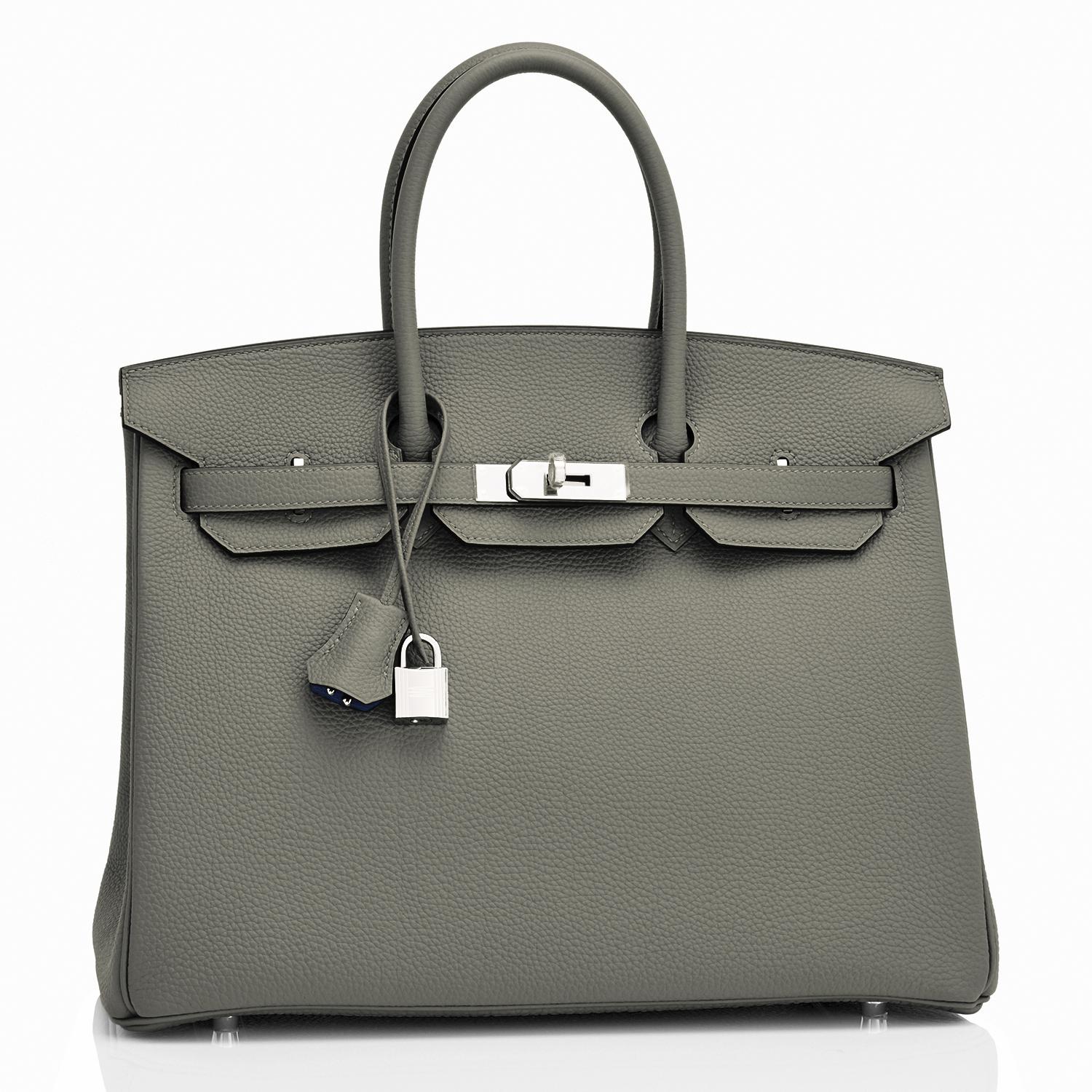 Sac Hermès Birkin 35 cm Vert de Gris vert gris Togo Palladium Tampon Y, 2020 3