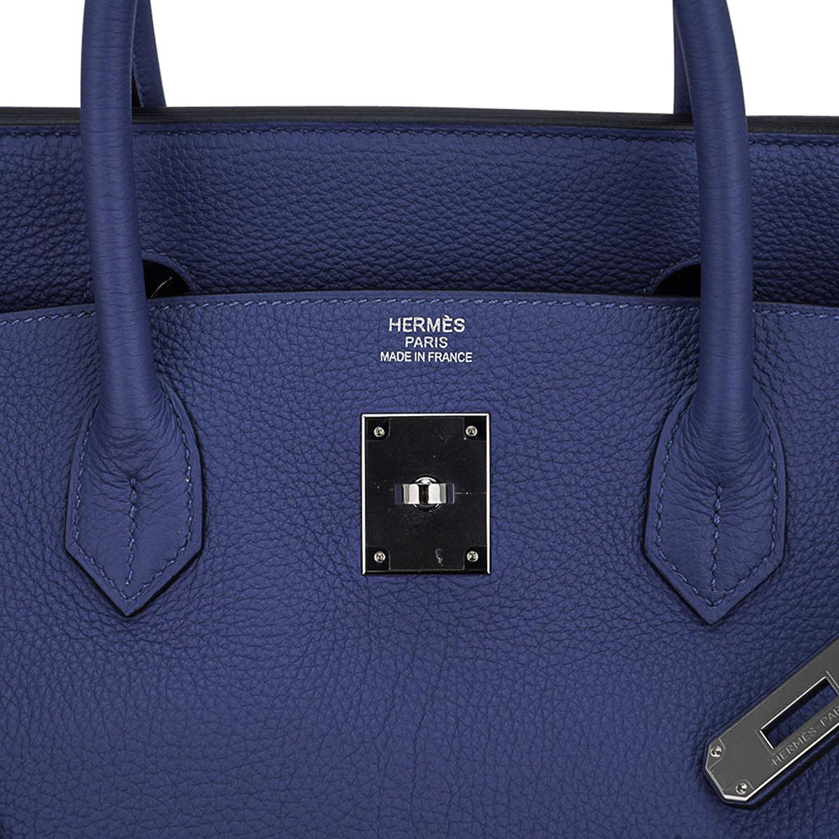 Hermes Birkin 40 Bag Blue de Prusse Palladium Hardware Togo Leather For Sale 3