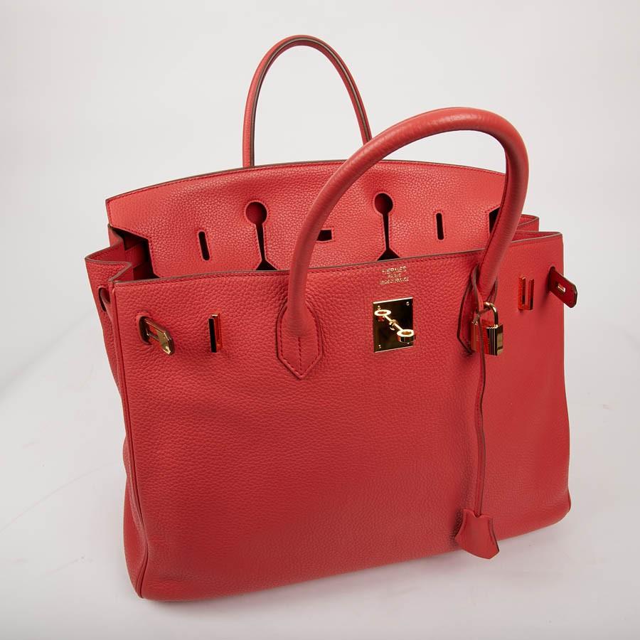 HERMES Birkin 40 Bag in Peony Togo Leather 5