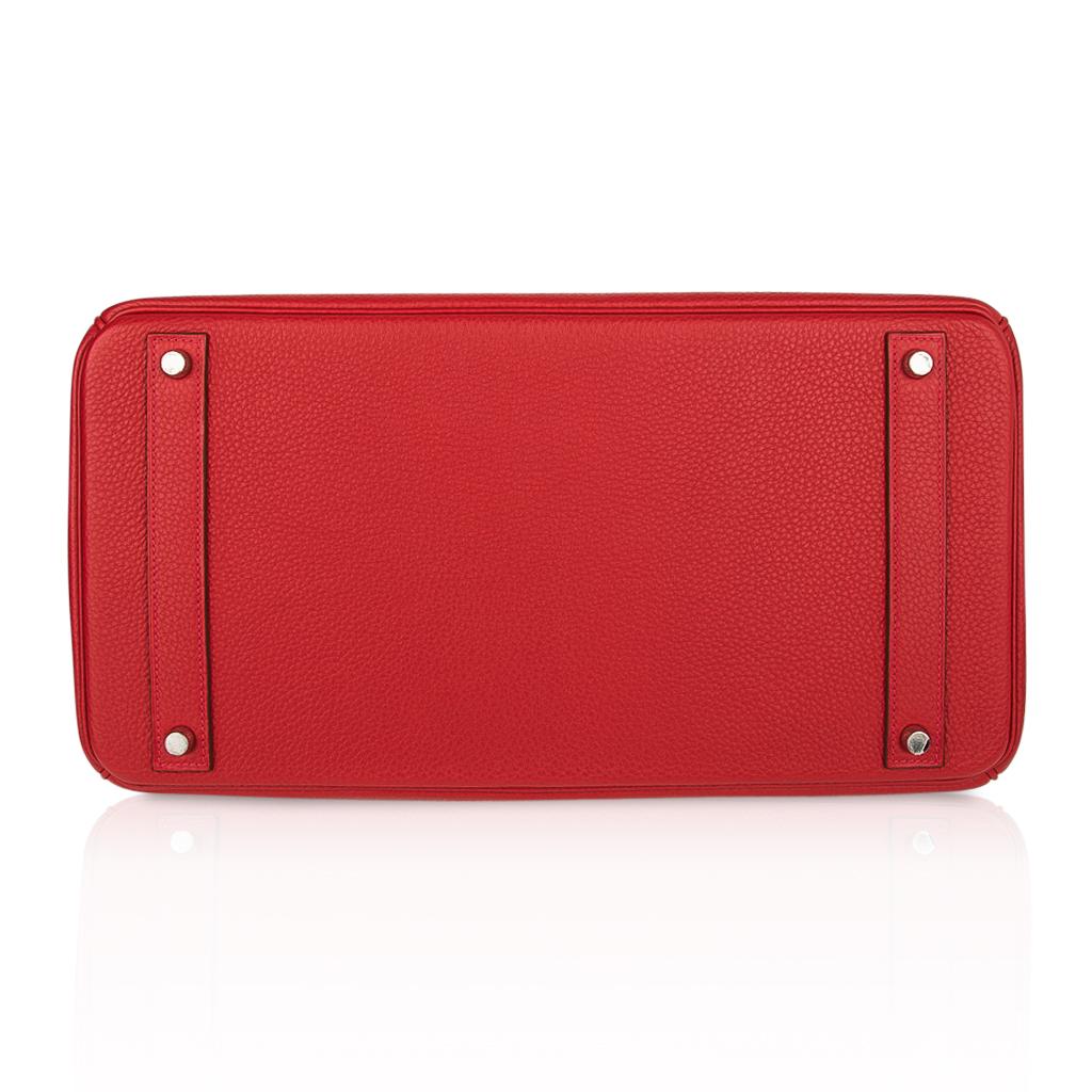 Hermes Birkin 40 Bag Rouge Casaque Togo Palladium 2