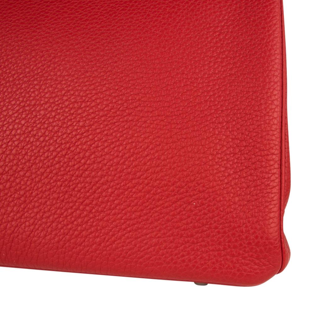 Hermes Birkin 40 Bag Rouge Casaque Togo Palladium 5