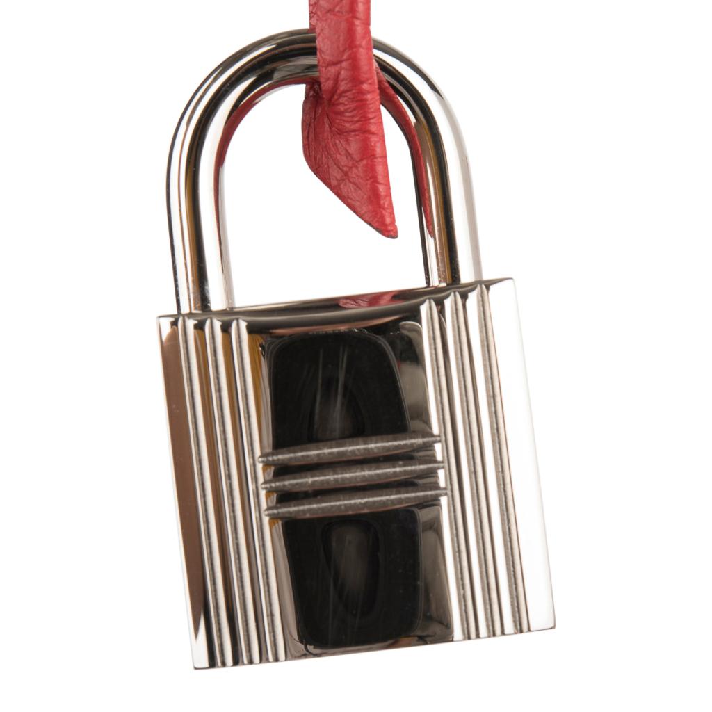 Hermes Birkin 40 Bag Rouge Casaque Togo Palladium 9