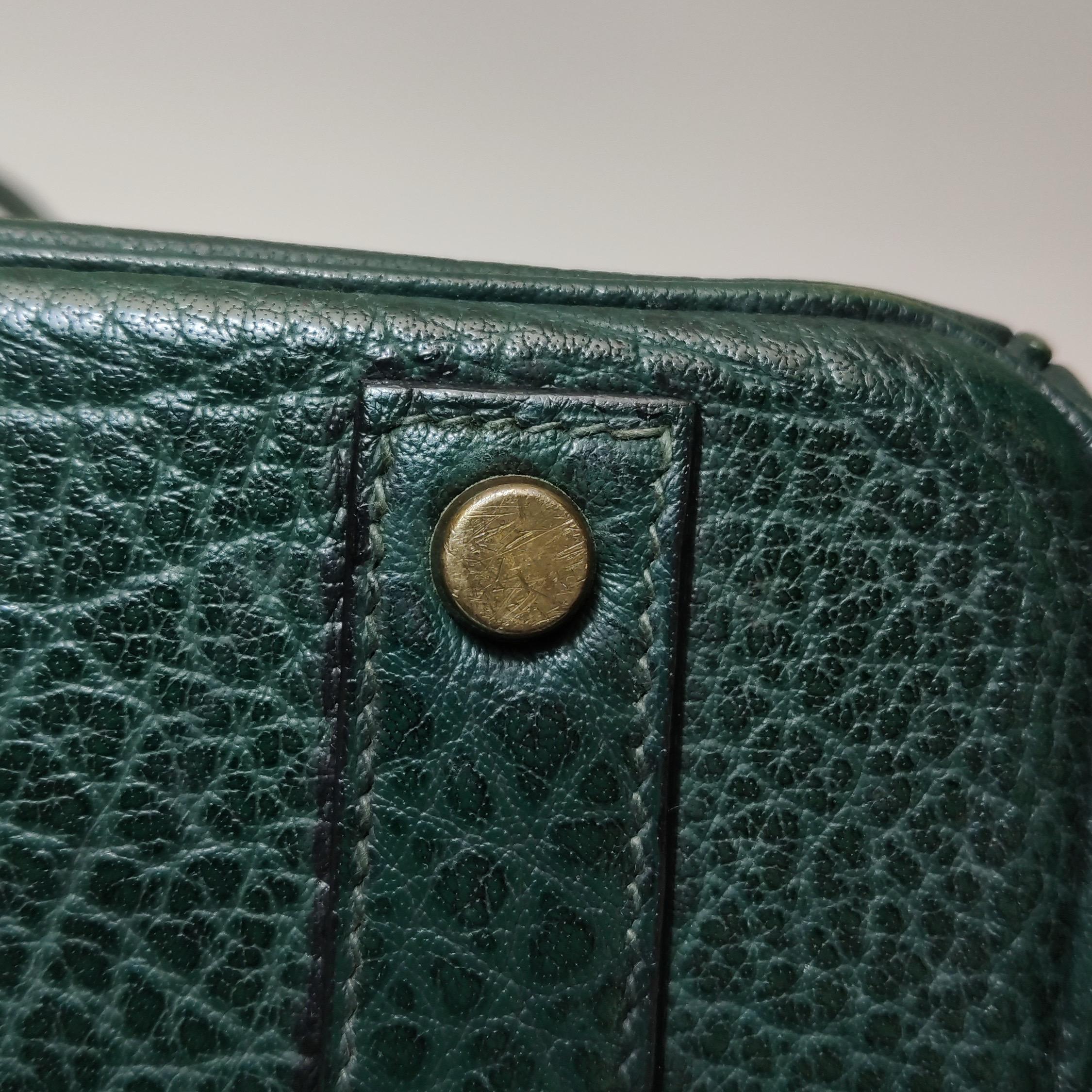 Hermes Birkin 40 Barenia Faubourg Vintage 2Q Vert Amclais Dunkelgrün Gold Hardwa im Angebot 6