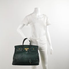 Hermes Birkin 40 Barenia Faubourg Vintage 2Q Vert Amclais Dark Green Gold Hardwa