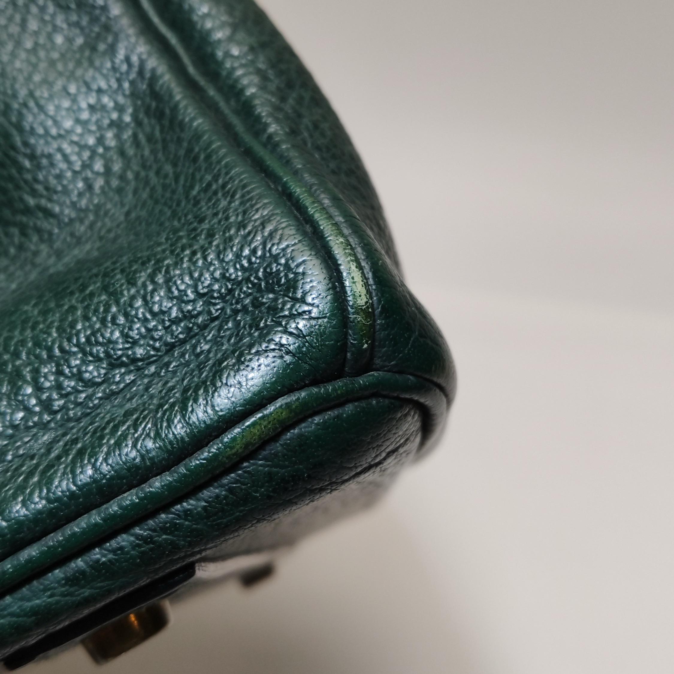 Hermes Birkin 40 Barenia Faubourg Vintage 2Q Vert Amclais Dunkelgrün Gold Hardwa im Angebot 3
