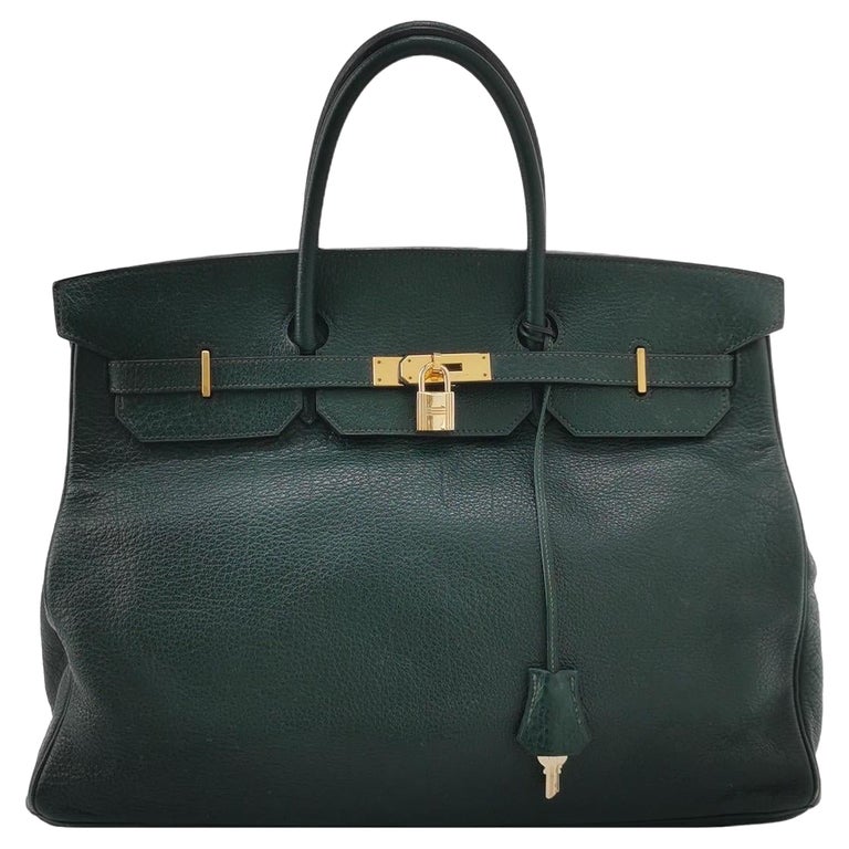 Hermes Birkin 40 Barenia Faubourg Vintage 2Q Vert Amclais Dark