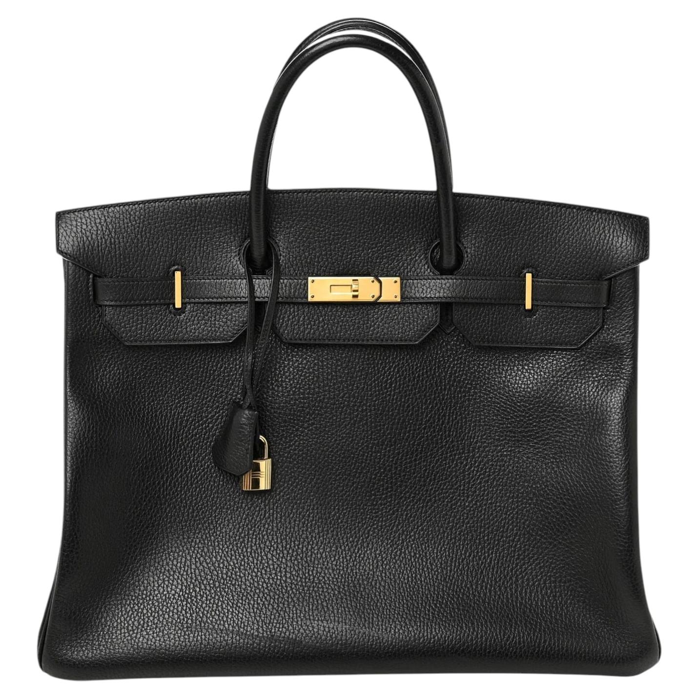 Hermes Birkin 40 Black Ardennes Leather With Gold Hardware