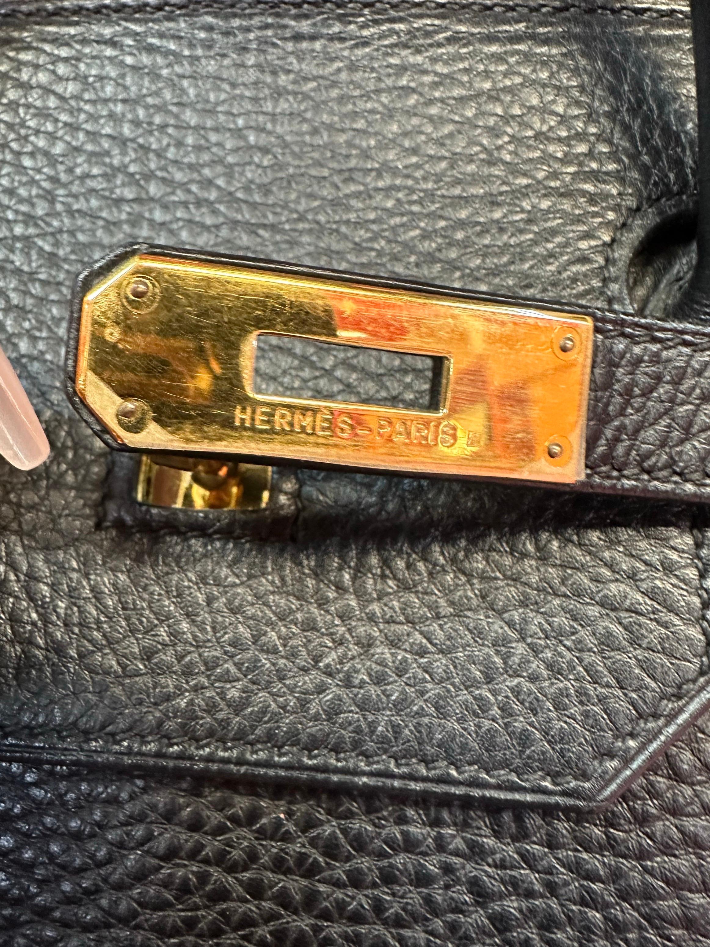 Hermes Birkin 40 Black Togo Leather Gold Hardware 2001 2