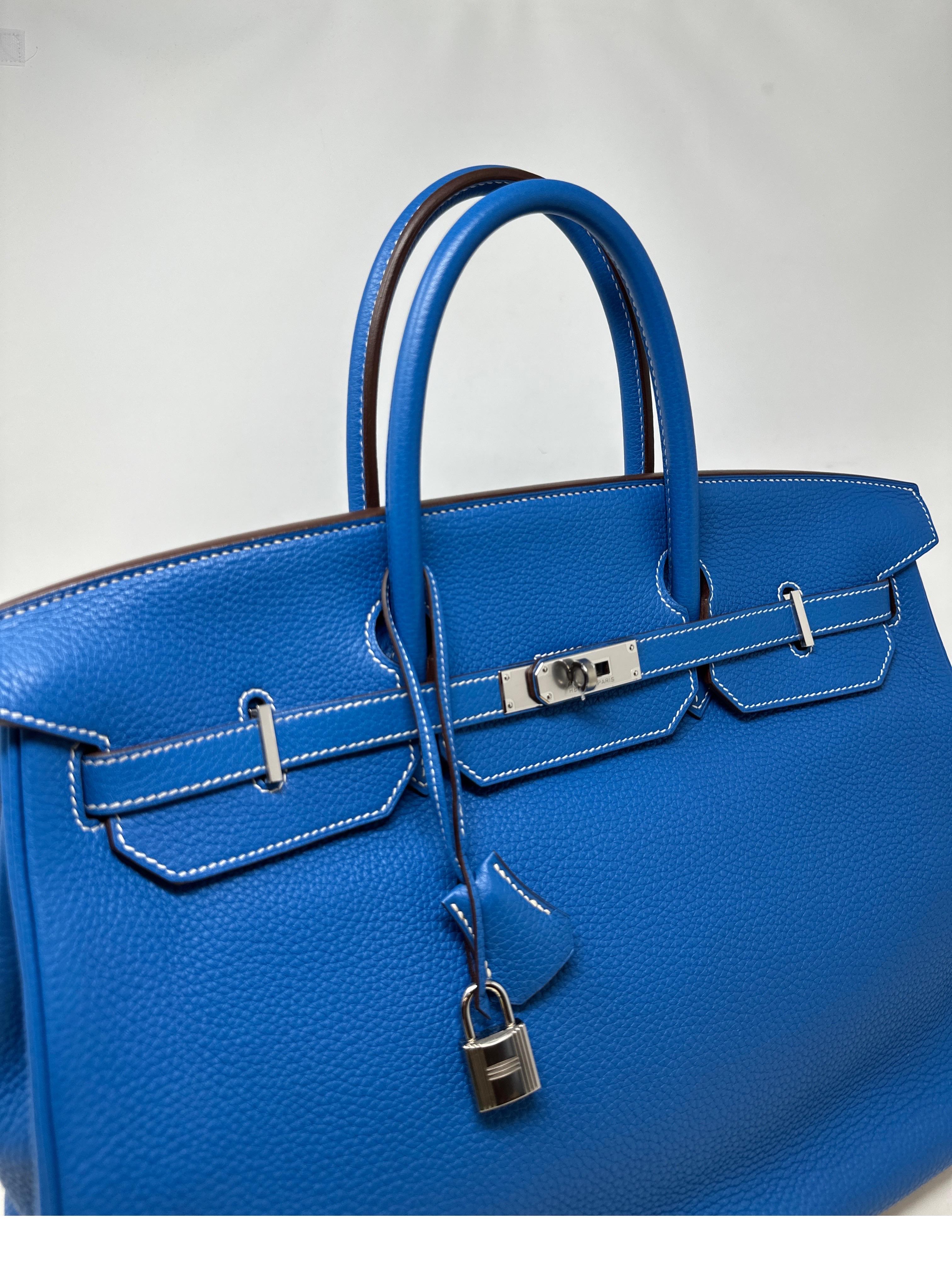 Hermes Birkin 40 Blue Mykonos Bag  4