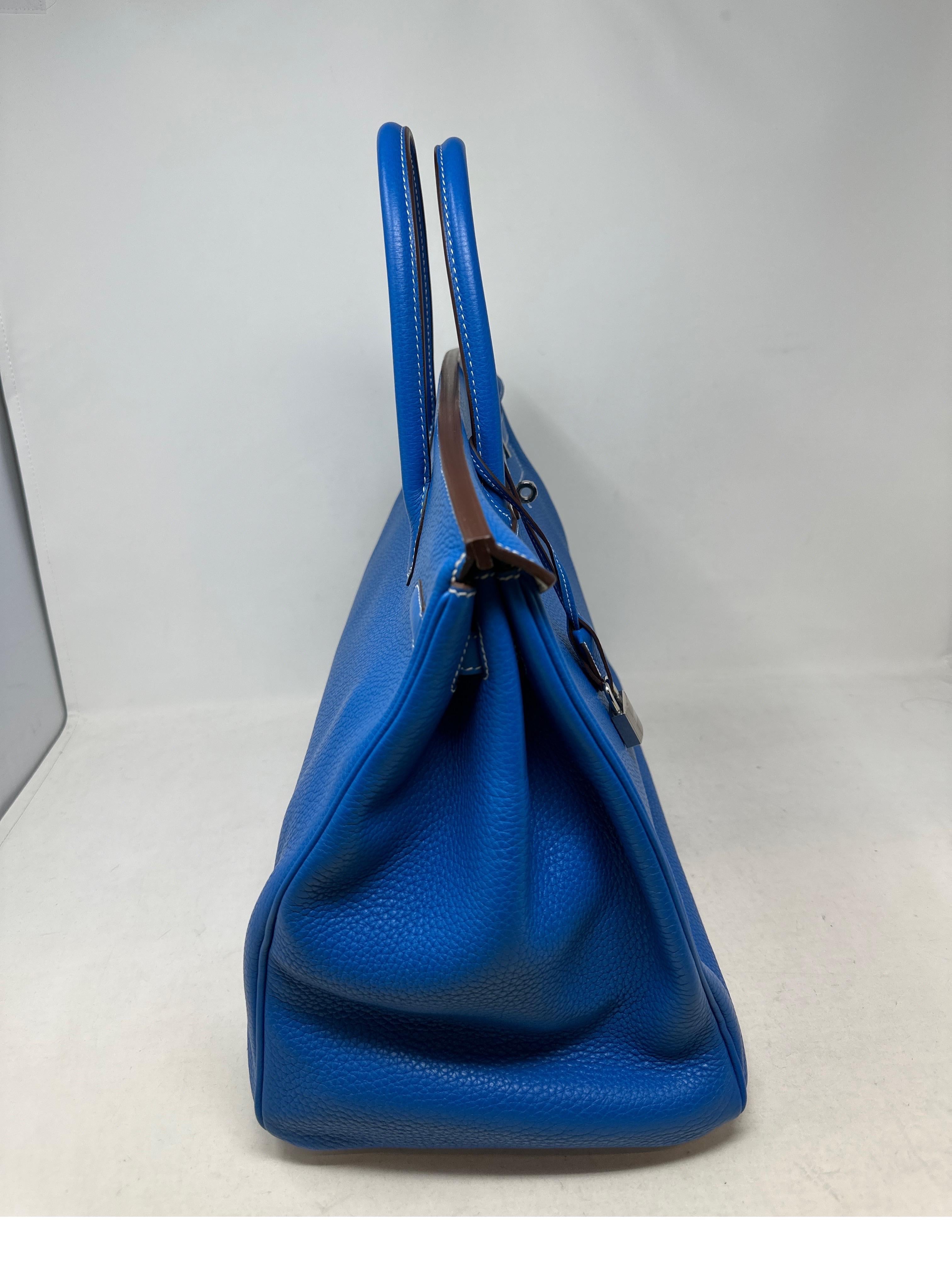 Hermes Birkin 40 Blue Mykonos Bag  5