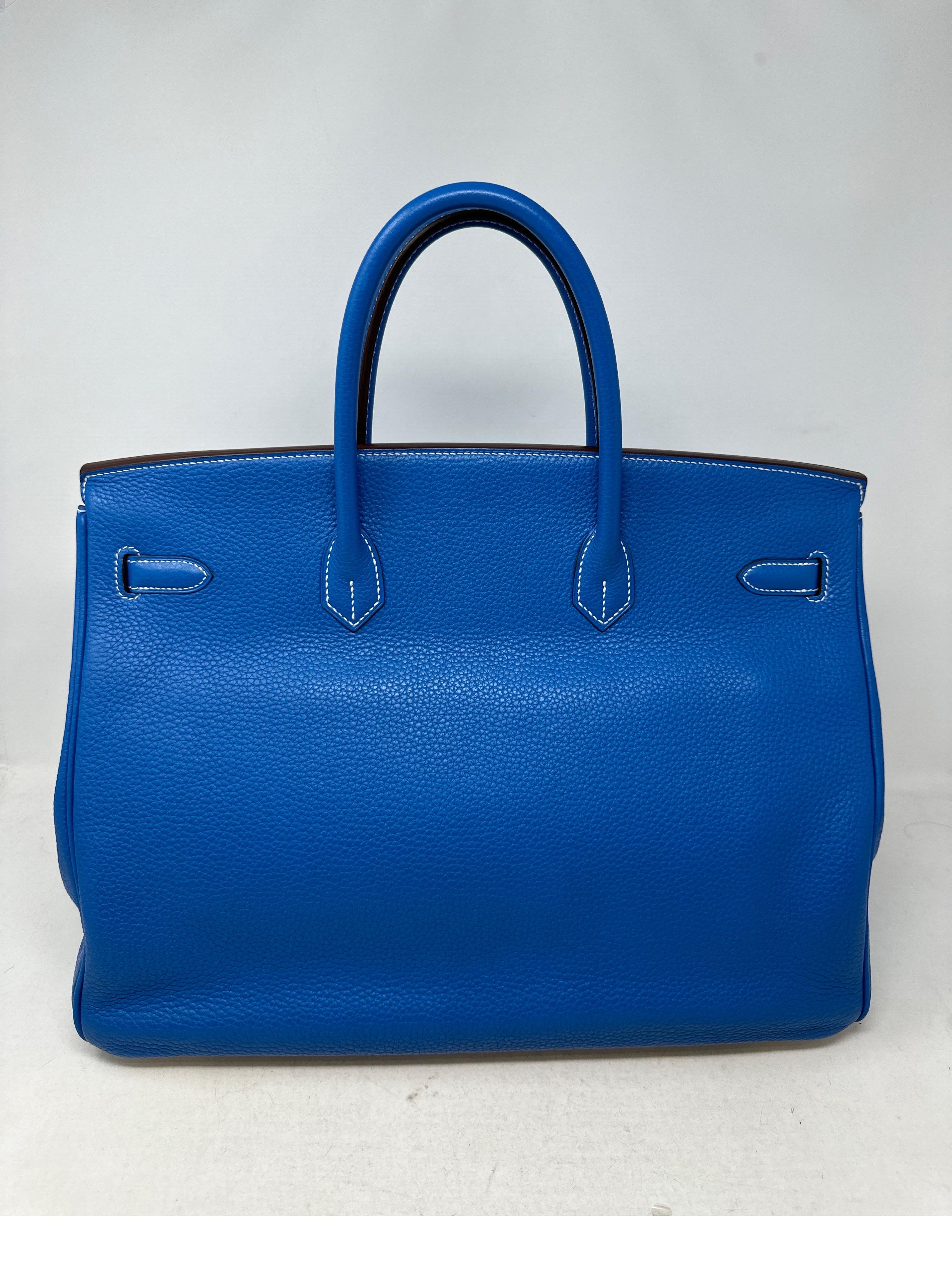Hermes Birkin 40 Blue Mykonos Bag  6