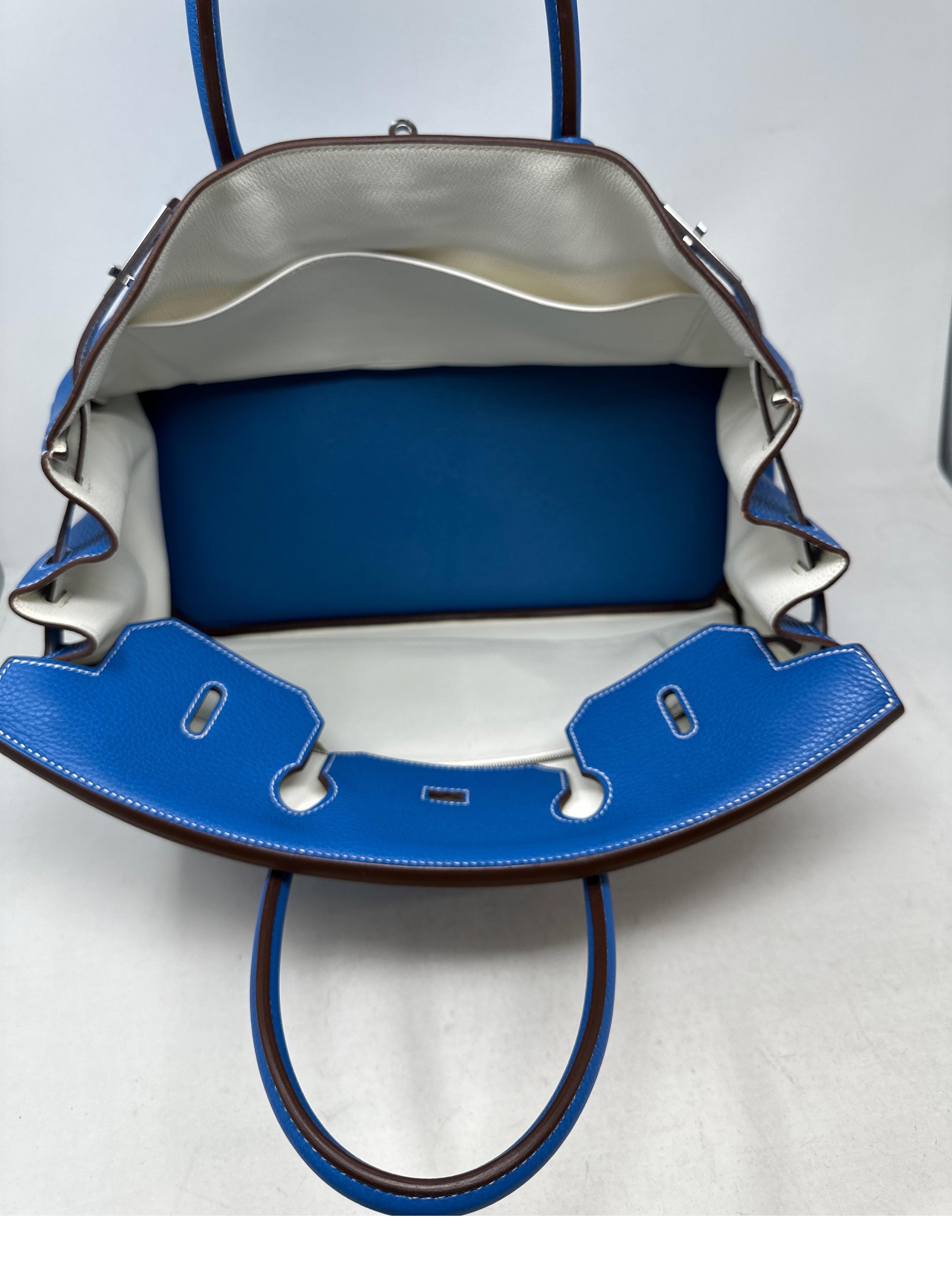 Hermes Birkin 40 Blue Mykonos Bag  In Excellent Condition In Athens, GA