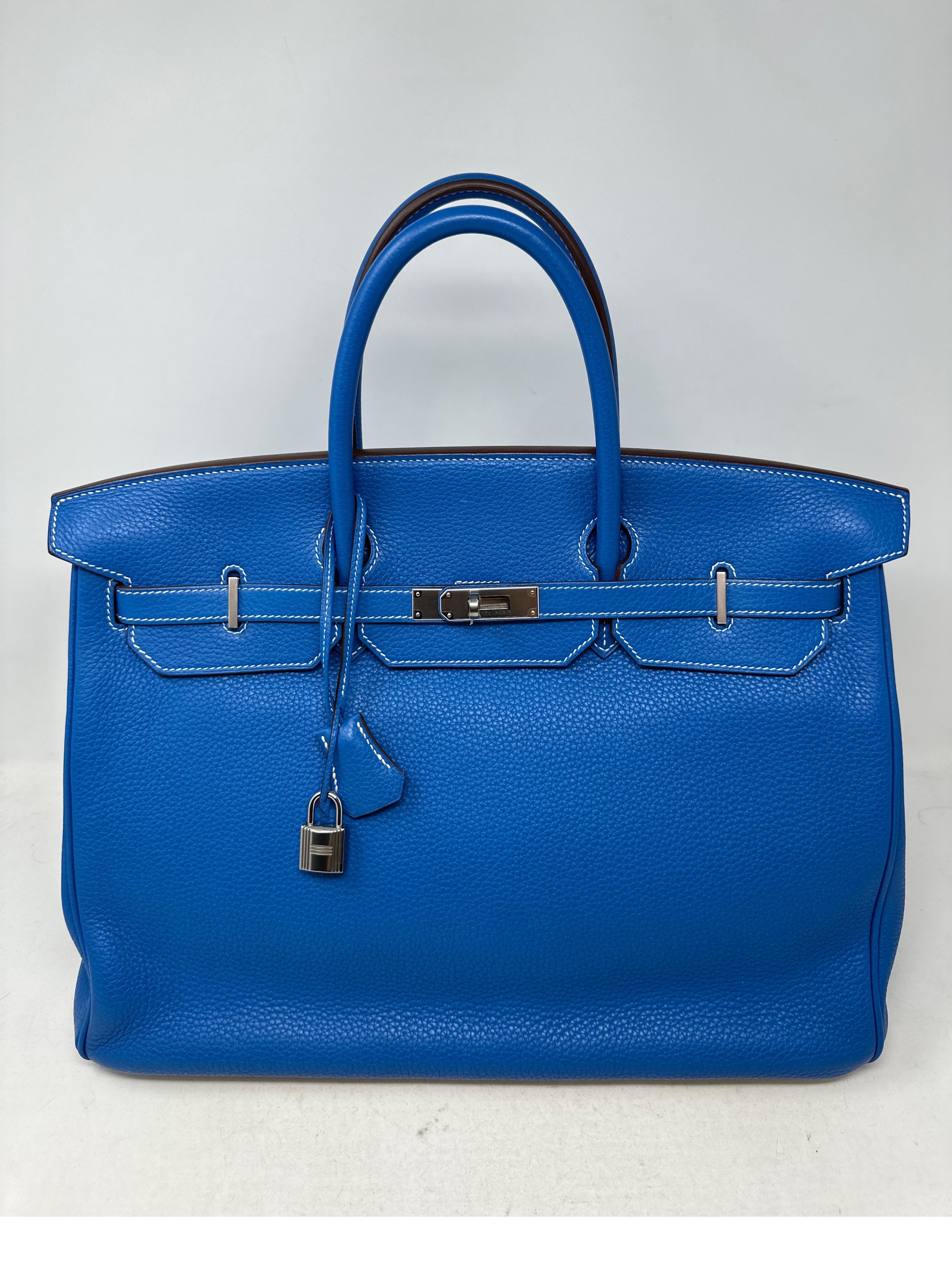 Hermes Birkin 40 Blue Mykonos Bag  2