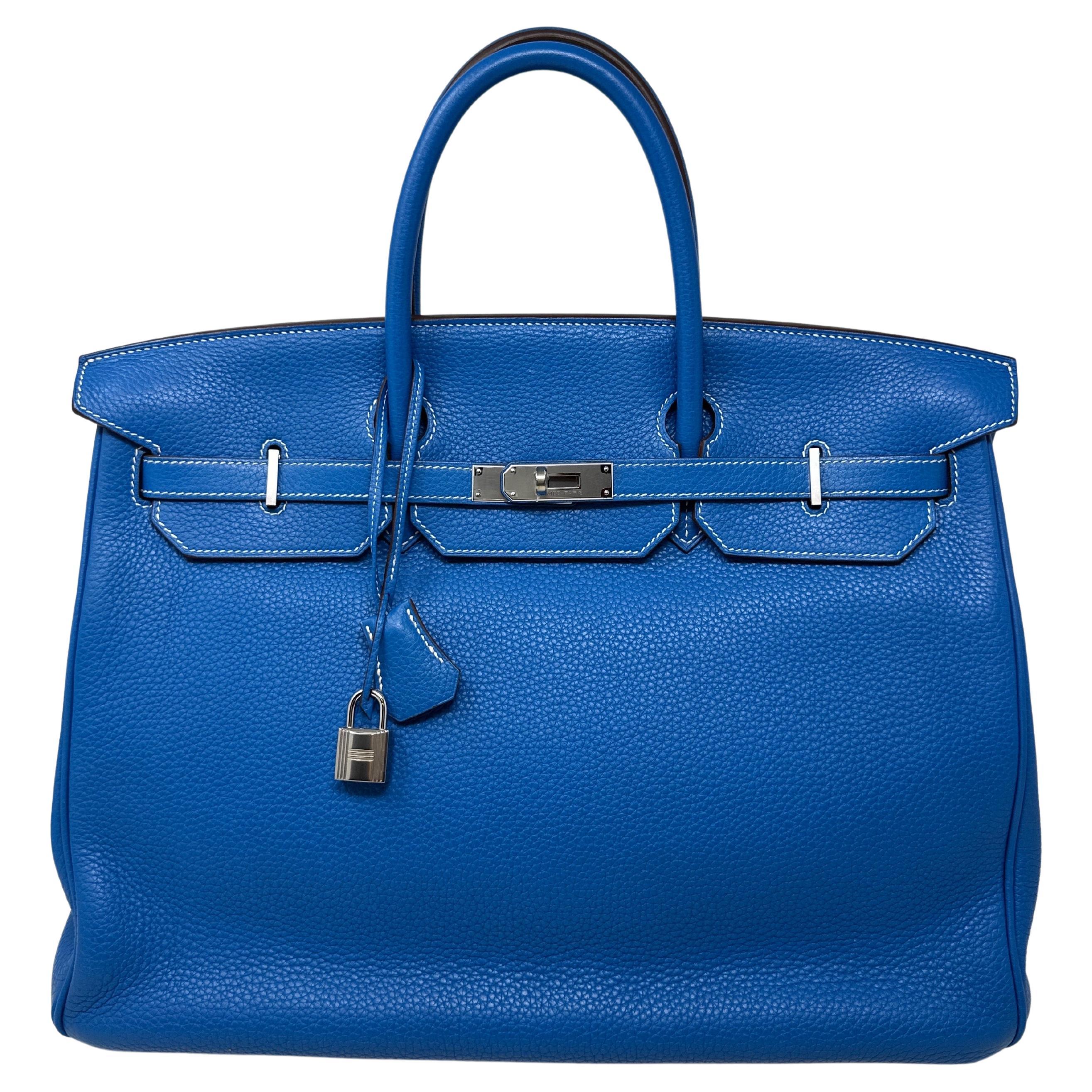 Hermes Birkin 40 Blue Mykonos Bag 