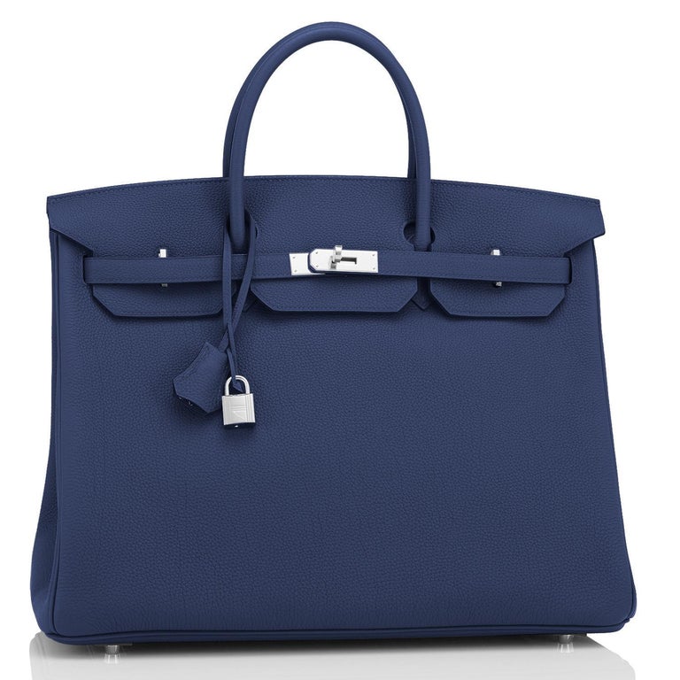 Hermes Birkin 35 Bag Blue Nuit Gold Hardware Togo Leather – Mightychic