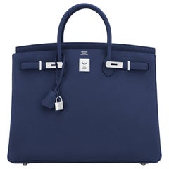 Hermes Birkin 40 Blue Nuit Navy Togo Birkin Bag Z Stamp, 2021 ULTRA RARE