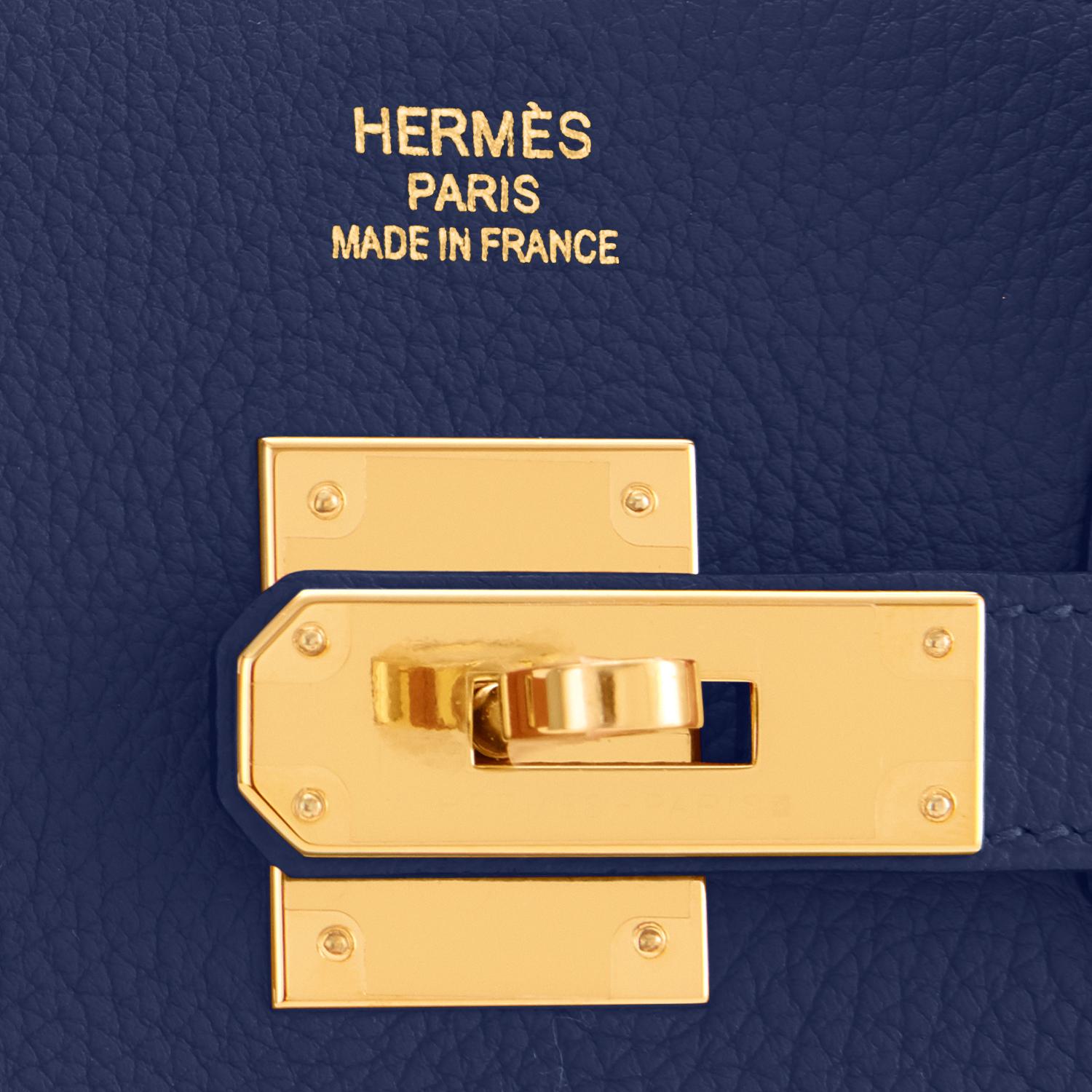 Hermes Birkin 40 Blue Nuit Navy Togo Gold Birkin Bag Z Stamp, 2021 ULTRA RARE 7
